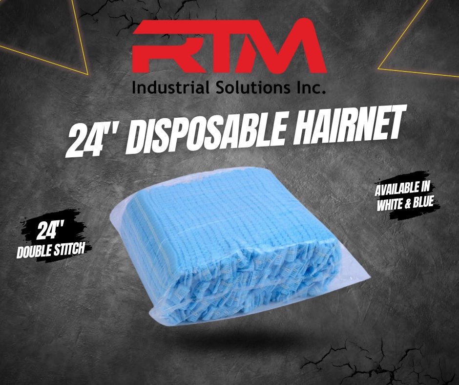 RT Hairnet Blue 24″ Double Stitch 100s Per Pack