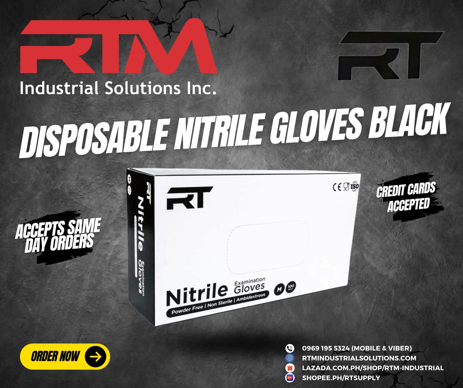 RT Nitrile Black Gloves