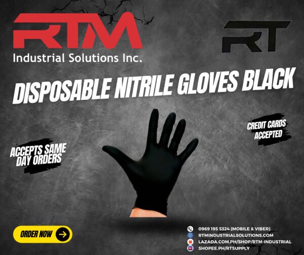 RT Nitrile Black Gloves - Image 2