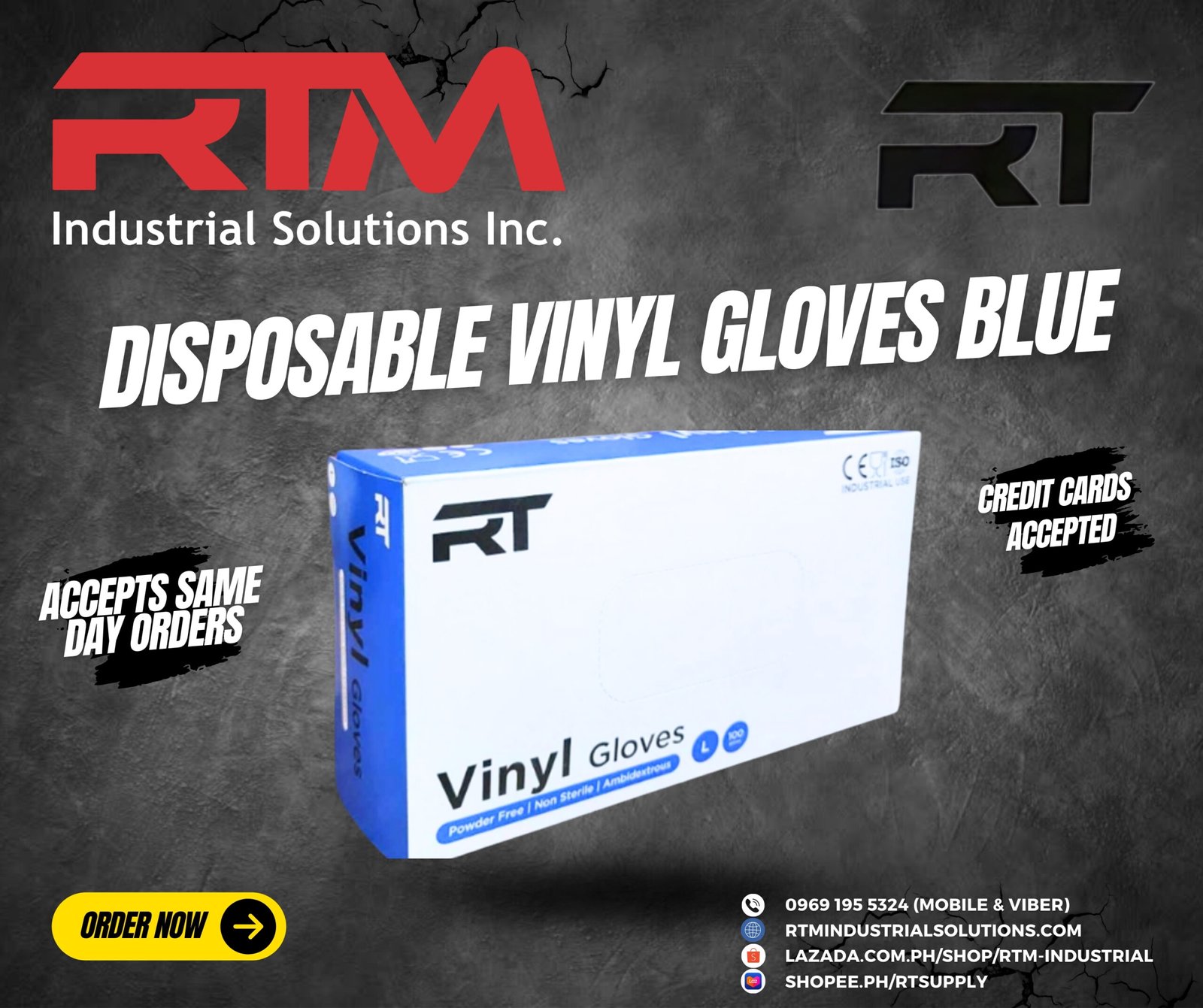 RT Vinyl Blue Gloves