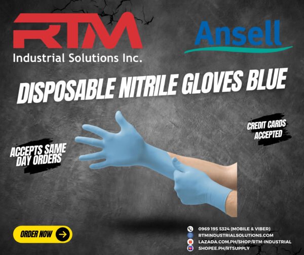 Ansell TouchNTuff 92-670 Chemical Nitrile Gloves Blue - Image 2